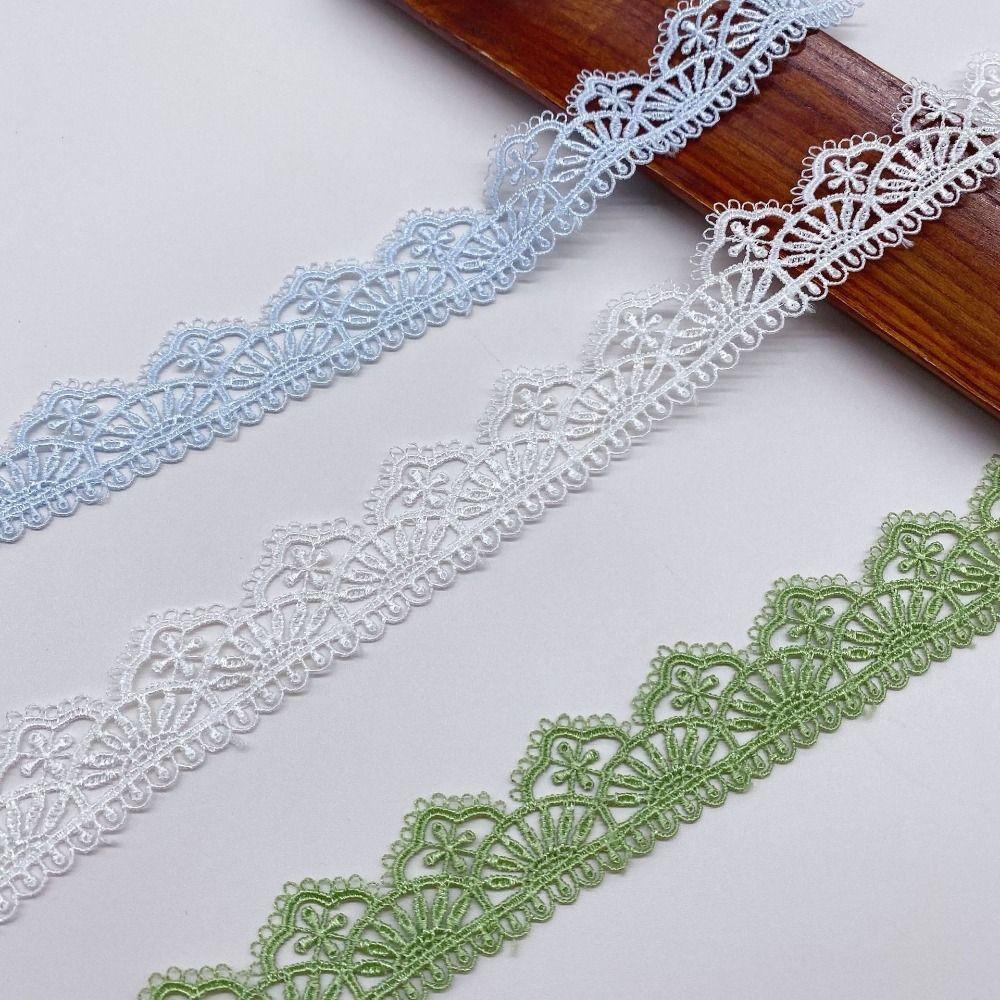 15 Yards Embroidered Flower Lace Polyester Cotton Water Soluble Trim Lace Trim DIY Clothes