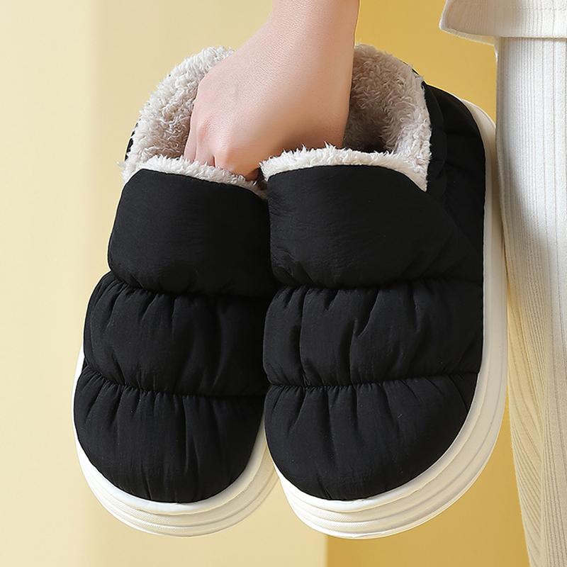 Fashion House Fuzzy Slipper Boots Women Winter Warm Fur Plush Indoor Lazy Female Thermal Furry Home Room Shoe Funny Flat Flip Flop Men