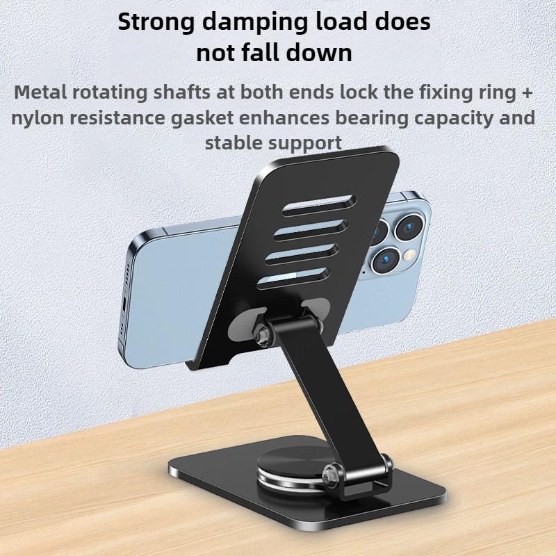 360° Rotating Mobile Phone Stand Desktop Vertical Folding Portable Painting Metal Mobile Phone Stand