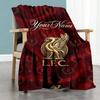 Liverpool Fc Personalized Text Blanket Lightweight Customizable Blanket Durable Comfort For Home Decor Couch Office Bedding Four Seasons Multipurpose
