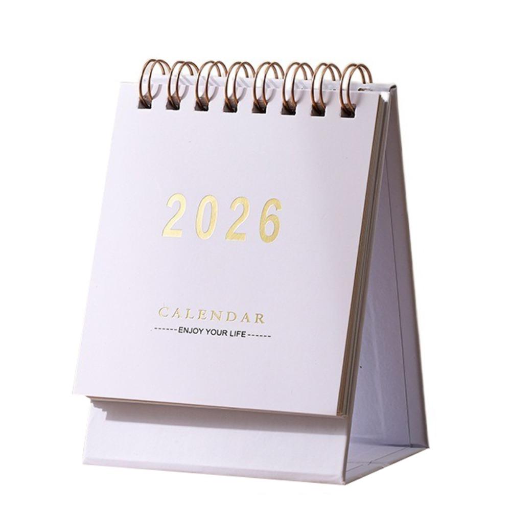 Kleiner Schreibtischkalender Dickes Papier Kreativer Stil Tägliche Planungsutensilien Mini-Design Spiralbindung Faltbarer Kalender Heimgebrauch