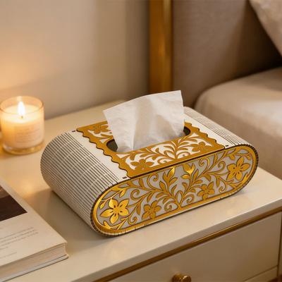Hot Wooden Carved Tissue Box, European Style Tissue Dispenser, Household Tabletop Storage Box, and Baby's First-year Gift