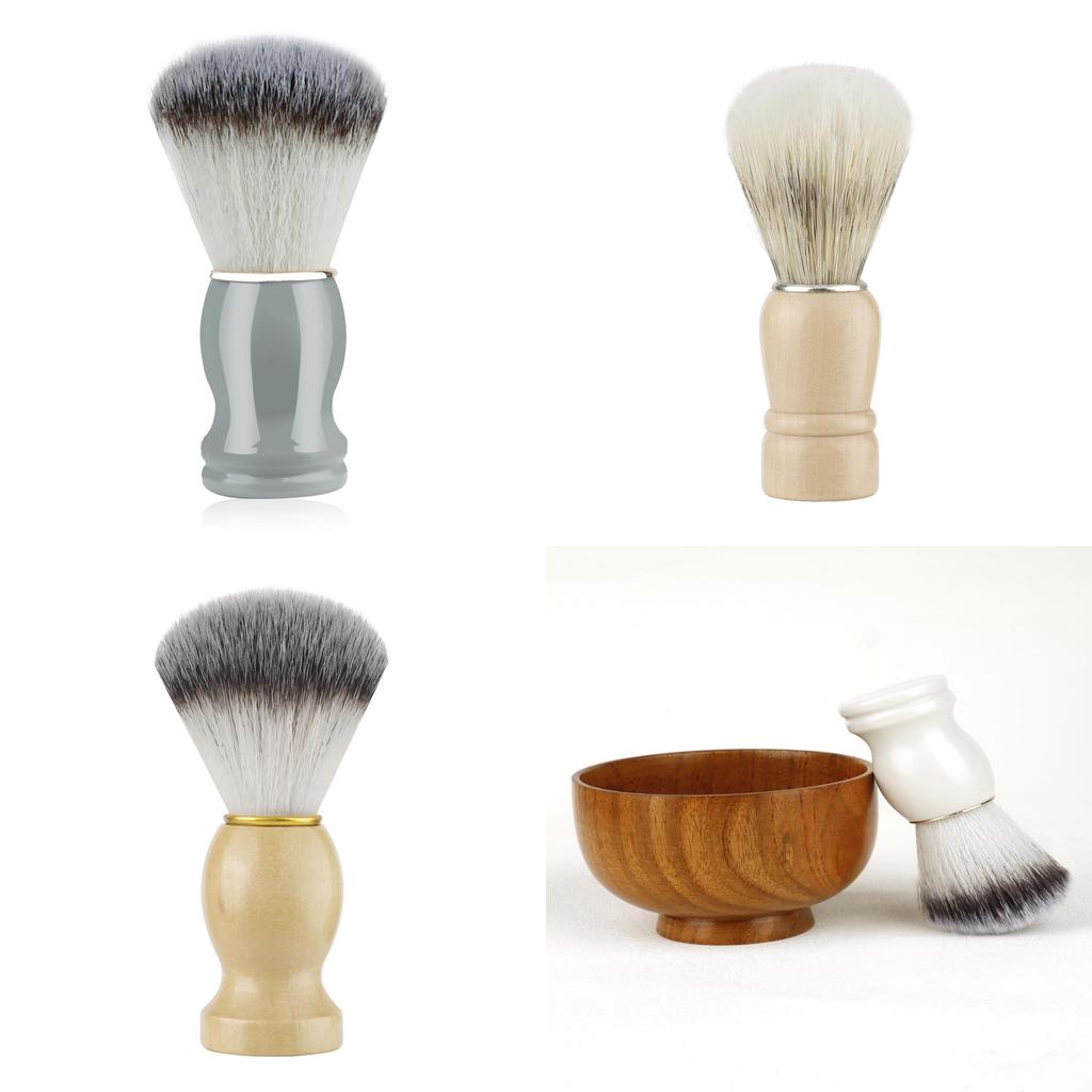 Mens Shaving Brush With Wooden Handle For Beard Grooming And Facial Cleansing