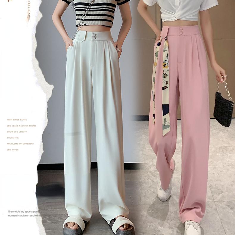 

Летние повседневные свободные брюки с широкими штанинами и высокой талией для женщин
