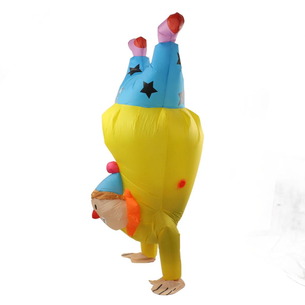 Dospelý Nafukovací Kostým Klauna na Stojku Halloween Klaun Hore nohami Nafukovací Kostým