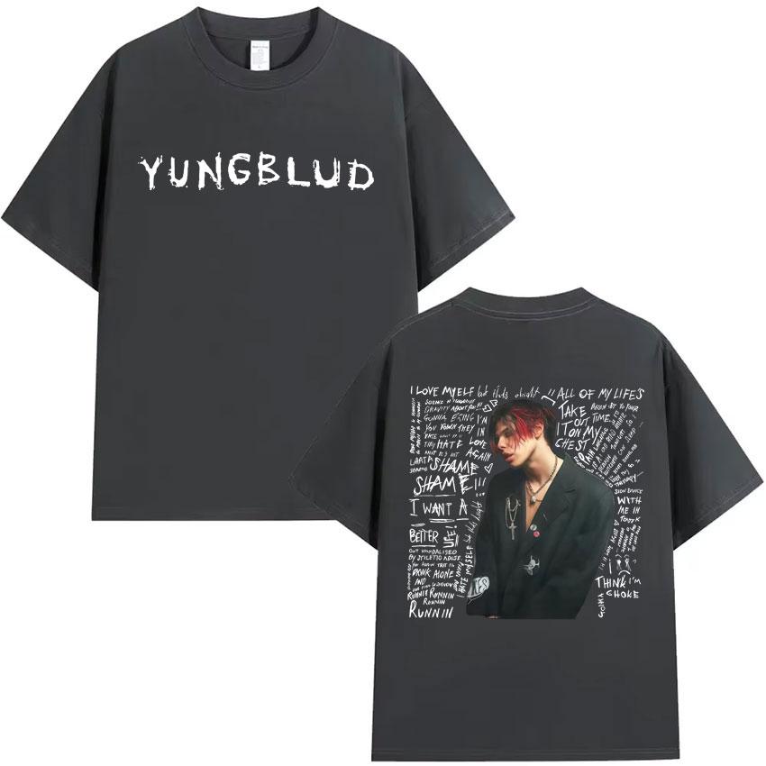 Rapper Yungblud Print T Shrit Mens Clothing Oversized Gothic Tshrit High Quality Short Sleeve Tee Hip Hop Tops Streetwear Unisex