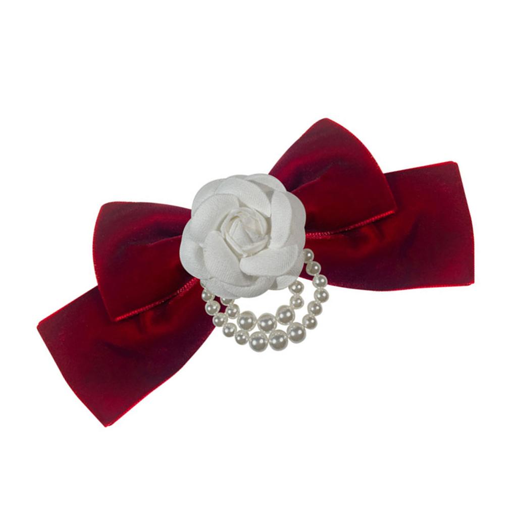 Broche Pin Noeud Fleur Camélia Pompons Perle Fausse Nœud Pré-Noué Épingles Clip Col Robe Chemise Cravate Corsage Broches