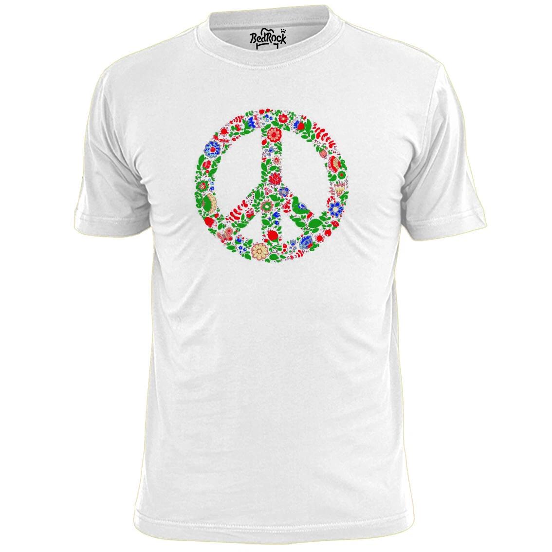 Mens Floral CND T shirt Peace Anti War 4XL