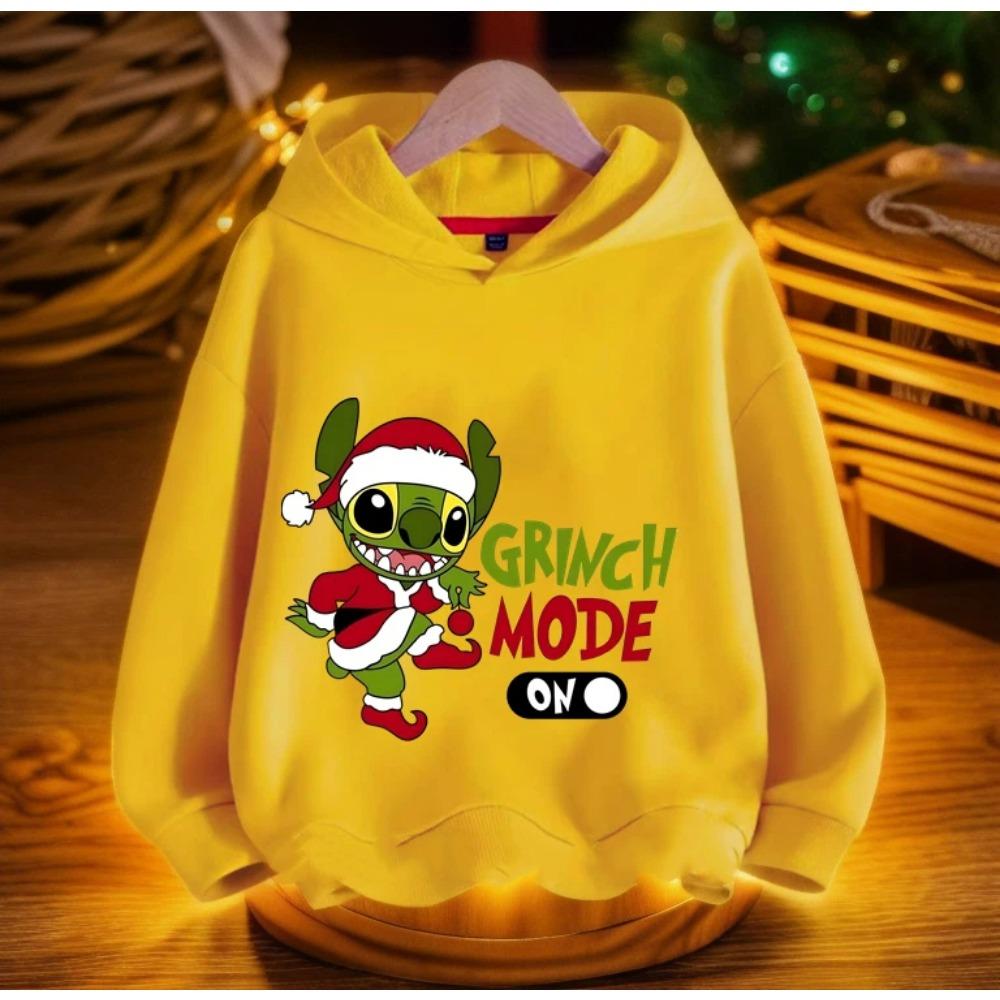 Cartoon Fashion Men Women's Hoodies Christmas Green Monster Print Pullover Cartoon Casual Sweatshirt Kids Hoodies Long Sleeve Clothing