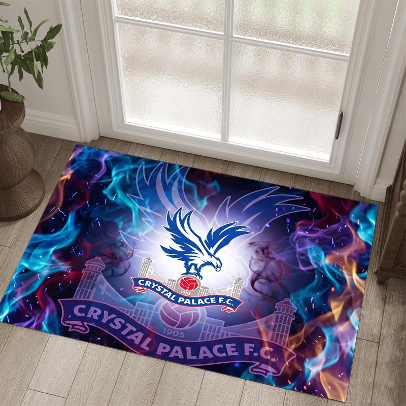 Crystal Palace Fußball Design Kristall Samt Teppich Gemütlich Kein?Rutschfester Teppich mit Aufdruck für Schlafzimmer Wohnzimmer Eingang