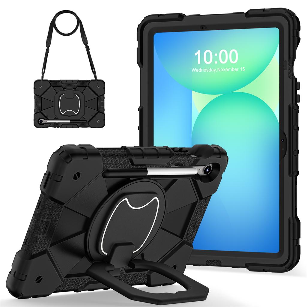 For Samsung Galaxy Tab S10 FE/Tab S9/Tab S9 FE.360° Rotating Grip Heavy Duty Protection Stand TPU+PC 3in1 Anti-knock Shockproof Tablets PC Case