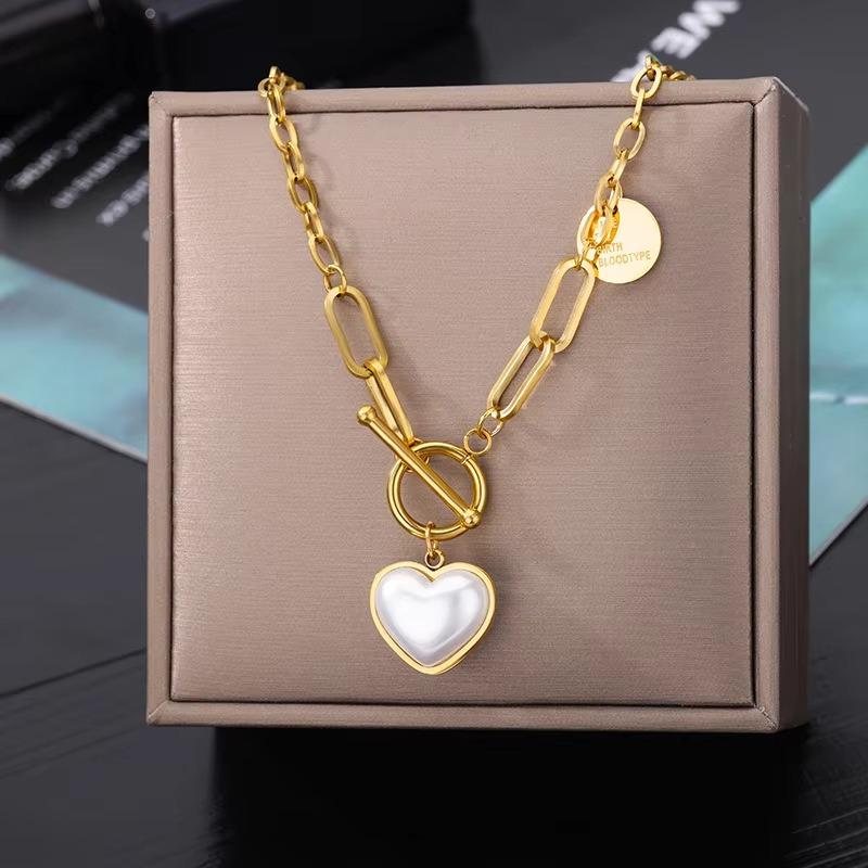 Light luxury love moon multi-layer stacked chain women's collarbone chain fashion temperament neck chain necklace jewelry