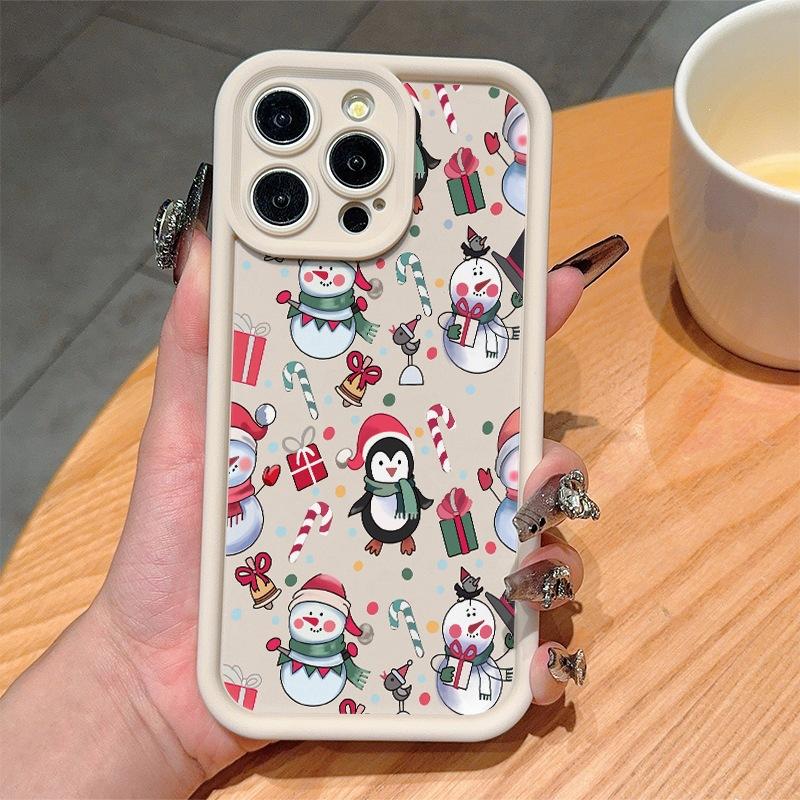 Cute Penguin Snowman for iPhone14/15Promax Apple 11/12/13 Silicone Phone Case 16Pro