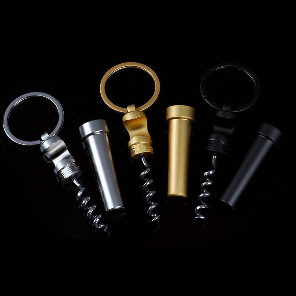 Portable Multifunctional Wine Beer Kitchen Tools Keychain 3 In 1 Zinc Alloy Corkscrew Bottle Opener