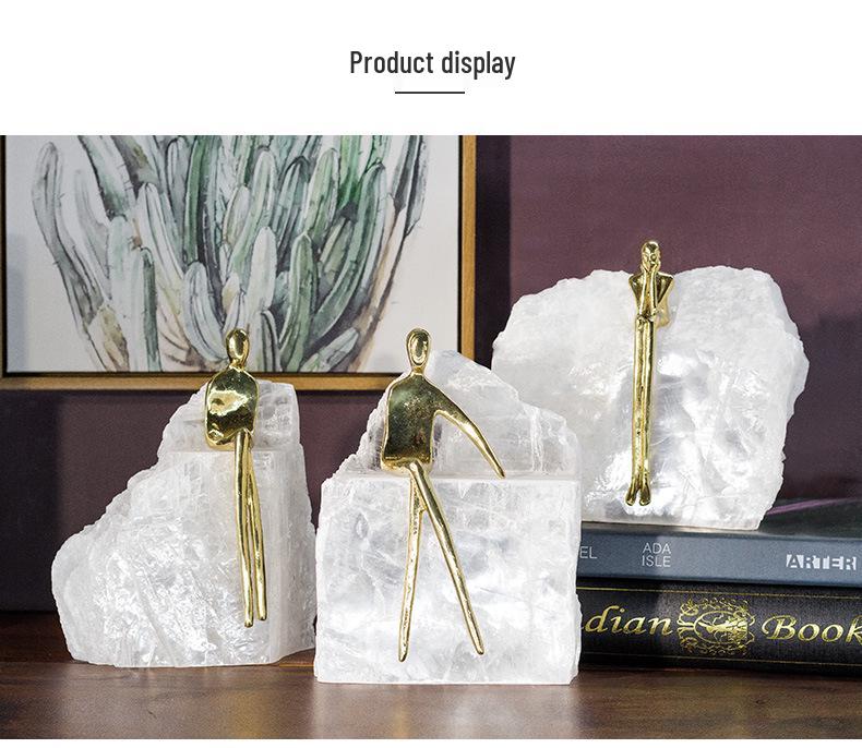 Minimalist Copper Abstract Figure Transparent Plaster Desktop Ornament for Living Room Decor