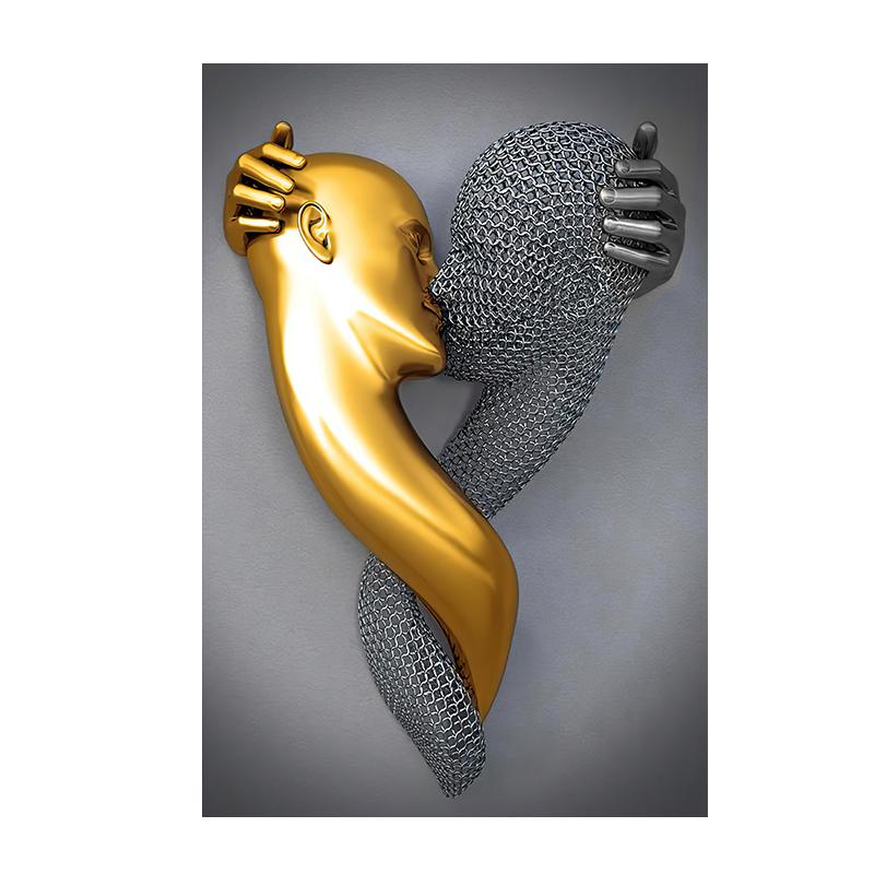 

Металлический постер с персонажем для любителей сердца, настенная живопись на холсте, романтическое искусство, абстрактные постеры и принты для домашнего декора комнаты, подарок 21x30 No Frame