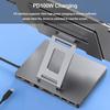 Type C Docking Station Aluminum Alloy USB C Docking Station Laptop Stand USB3.0 PD RJ45 USB Hub Adapter Dock for Laptop Tablet