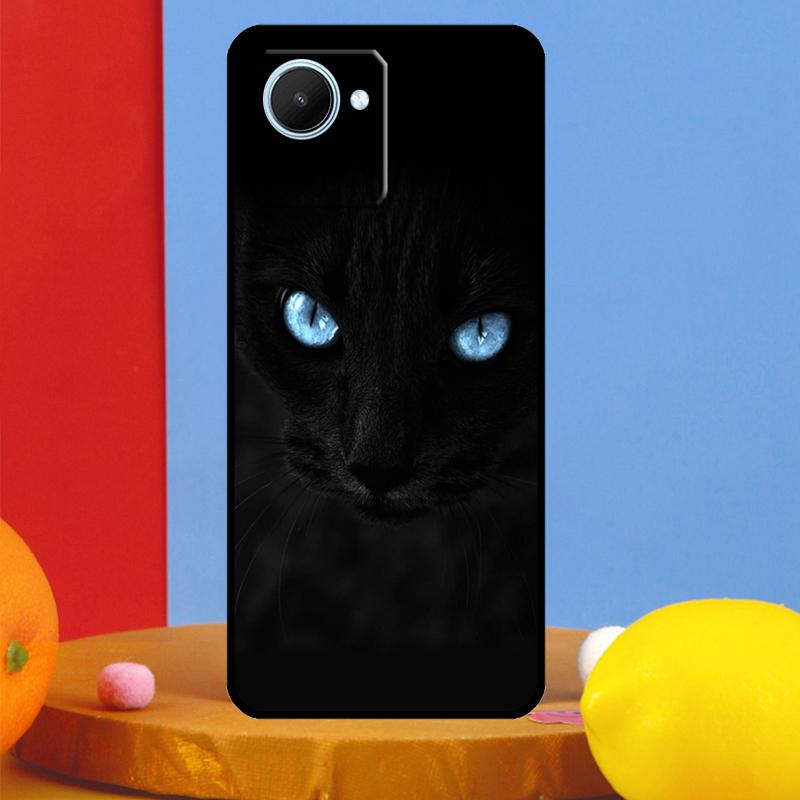Black Cat Staring Eyes For Realme GT5 GT Neo 6 9 10 11 12 Pro Plus C21Y C25s C30 C31 C33 C35 C51 C53 C55 C67 Case
