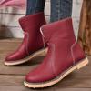Women New Casual Snow Boots Autumn Winter Retro Women Boots Fashion Plush Lace Up Flat Ankle Boots