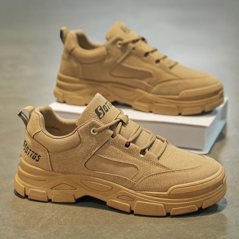 Męskie oddychające buty robocze antypoślizgowe - Konstrukcja odporna na ścieranie i casualowy sportowy design skate