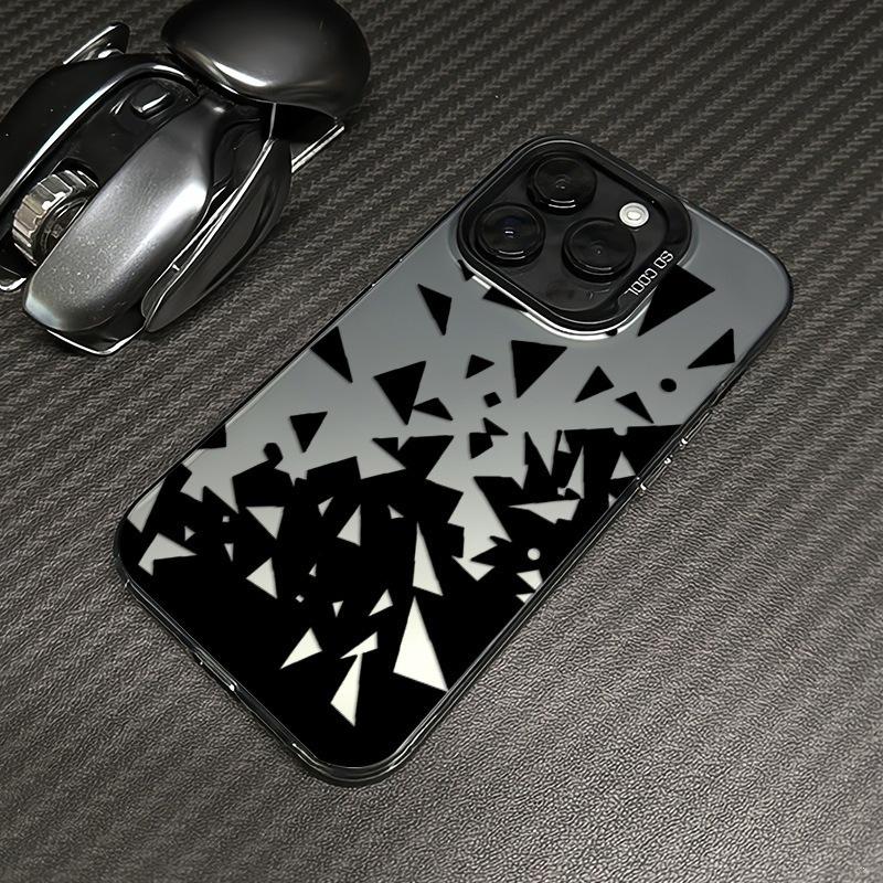 The Broken Pattern Is Suitable for Apple 15 Mobile Phone Case, Colored Silver 14promax, New Creative 13pro Hard Xsmax Tide.