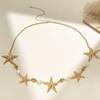 Elegant Starfish Waist Chain Gold Beads Belly Chains Sea Star Imitation Pearl Body Chain  Party