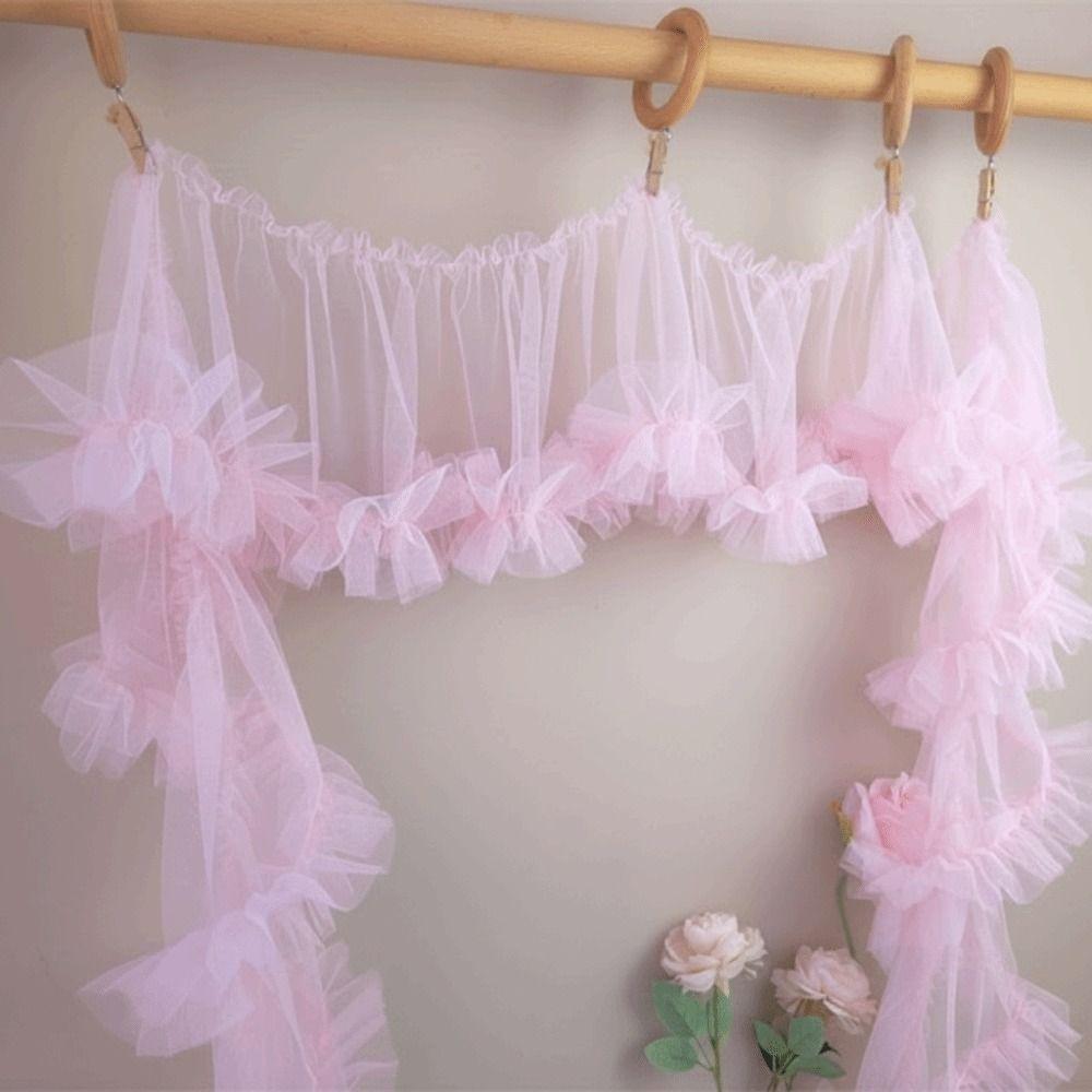 Multicolor Fringed Mesh Ribbon 15X90cm Size Ruffle Trim Pleated Fold Tulle  DIY Sewing Crafting