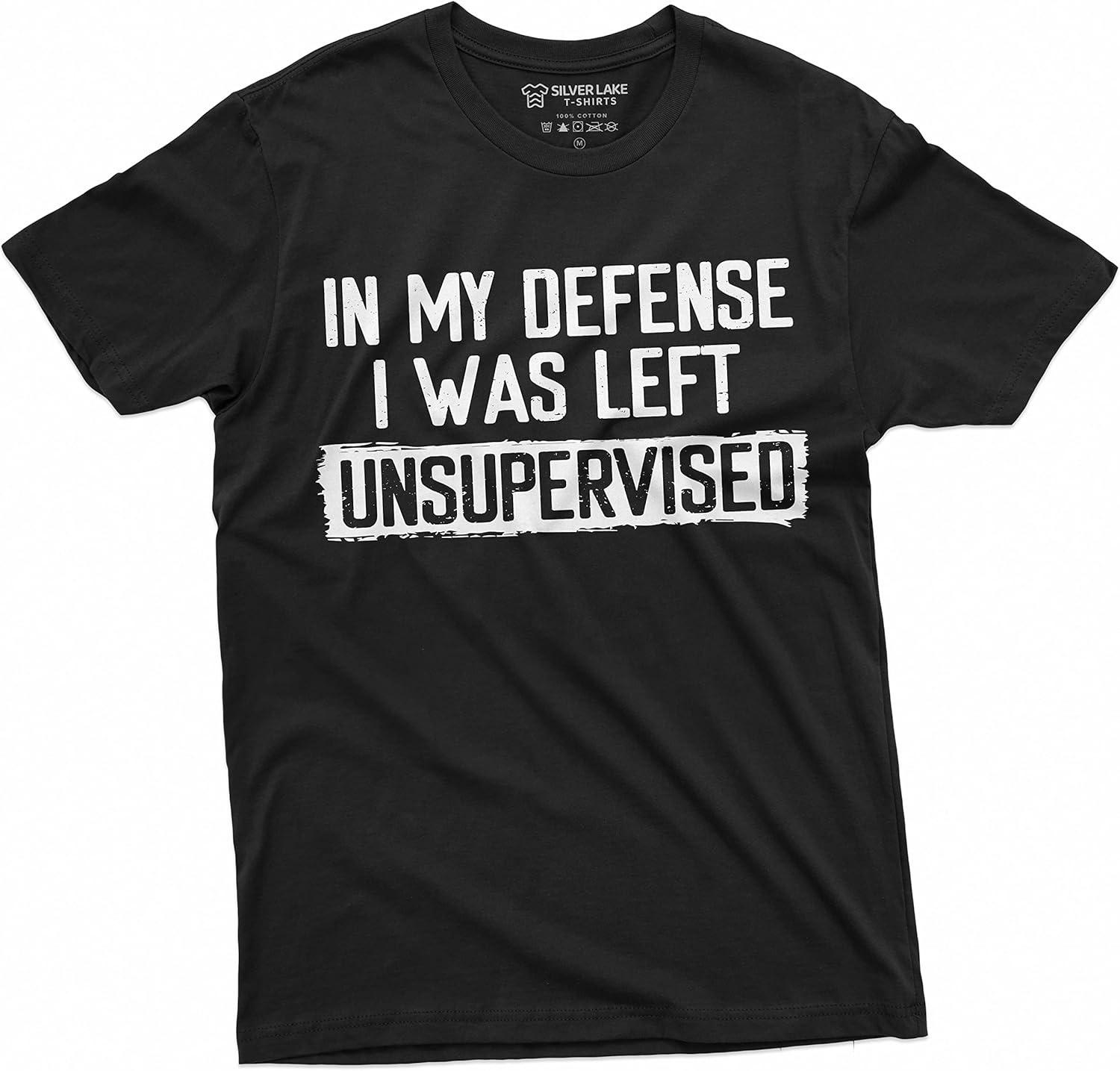 Men s Funny Shirt I was Left Unsupervised Humor Graphic Birthday Novelty Tee XXXXXL чёрный