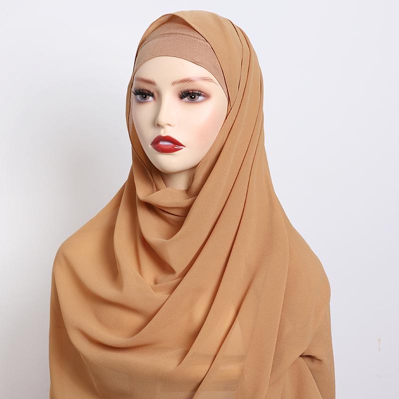 Premium Perfect Matching Color Breathable Undercap Plain Light Weight Chiffon Modal Hijab Scarf