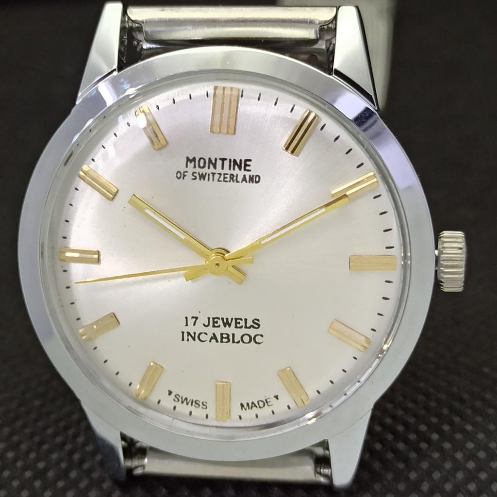 REFURBISHED GENTS MONTINE 17 JEWELS INCABLOC WINDING SWISS WATCH A285416-5 MontineQ-a285416-1