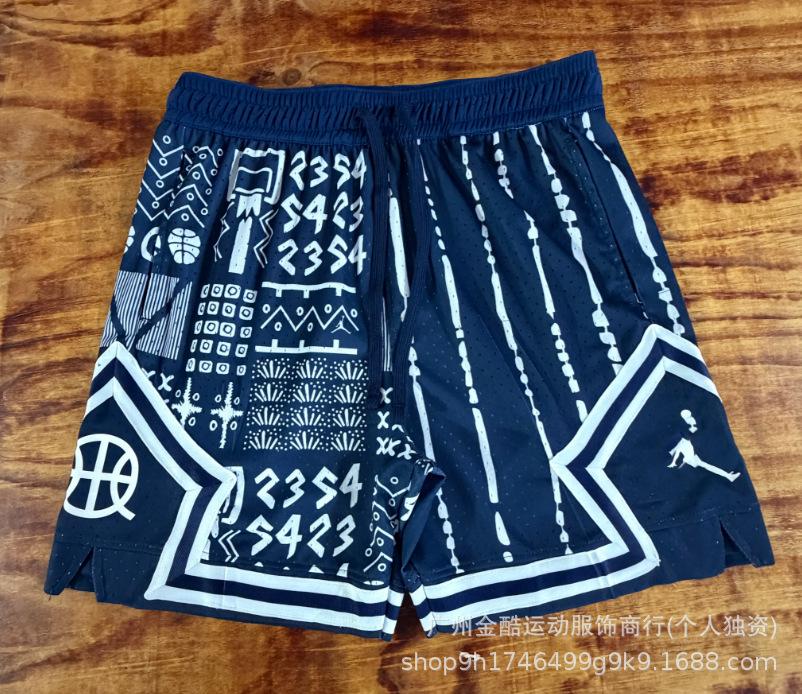 New 2026 summer loose and quick-drying men's AJ basketball shorts printed trendy sports casual pants source wholesale