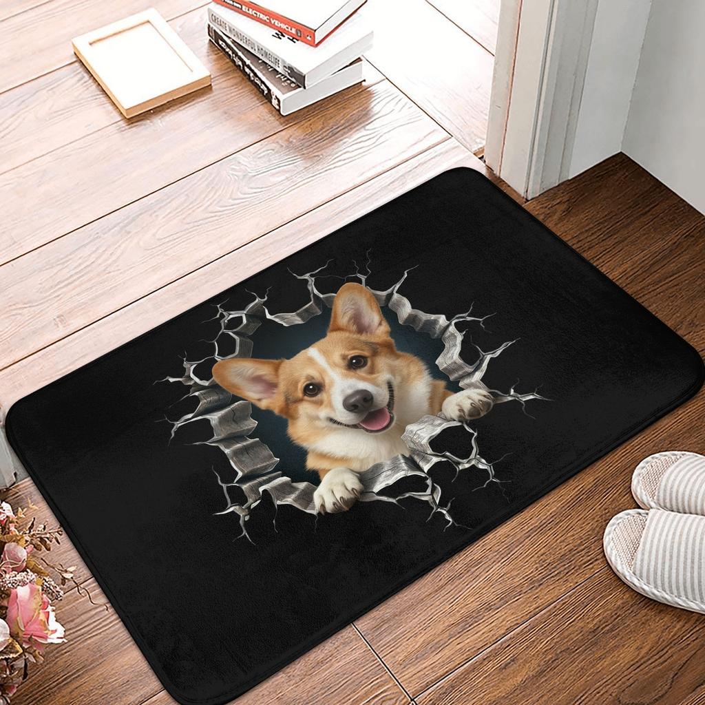 Retro-Fußmatte mit Dackelmotiv (40 x 60 cm) – Anti-Rutsch-Teppich für Bad, Küche und Wohnzimmer