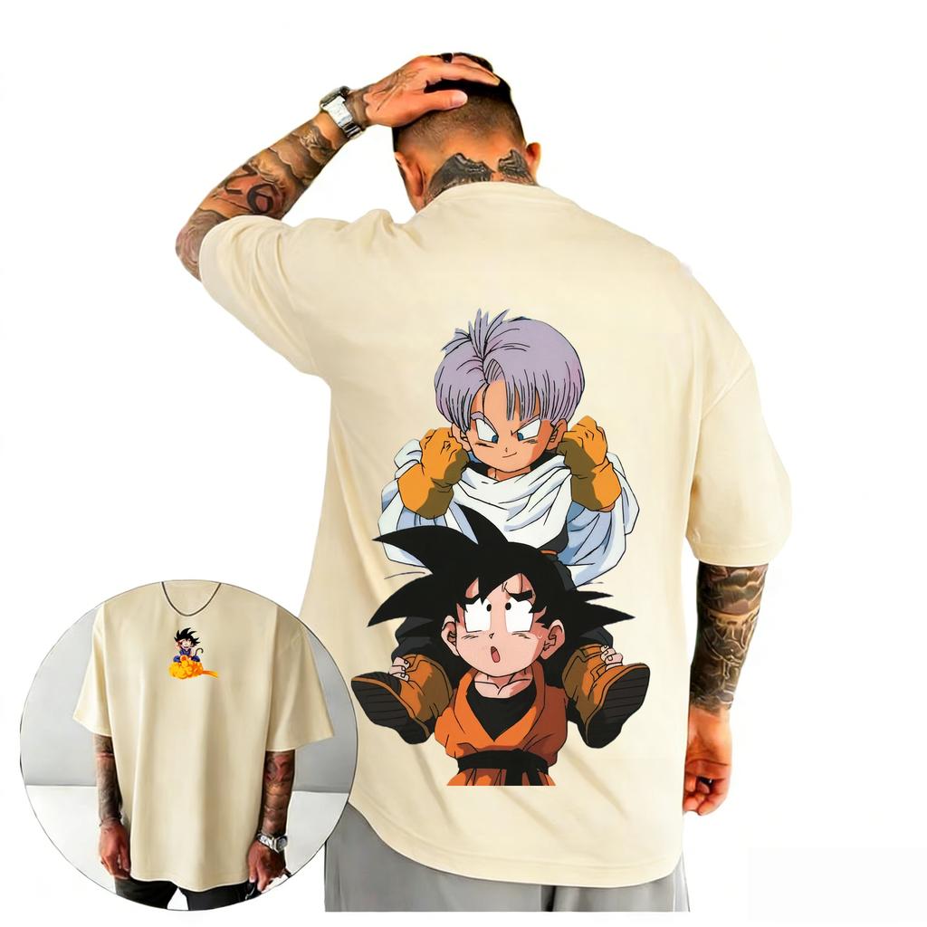 Dragon Ball Z Trunks Goten TShirt Harajuku Anime Graphic Print Pure Cotton Crew Neck Fashion Streetwear Tops For Men Women