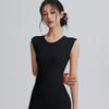 Women's Short Sleeve Backless Sports Top with Bra Pads - Quick Dry, Beautiful Back, Ideal for Pilates & Yoga.