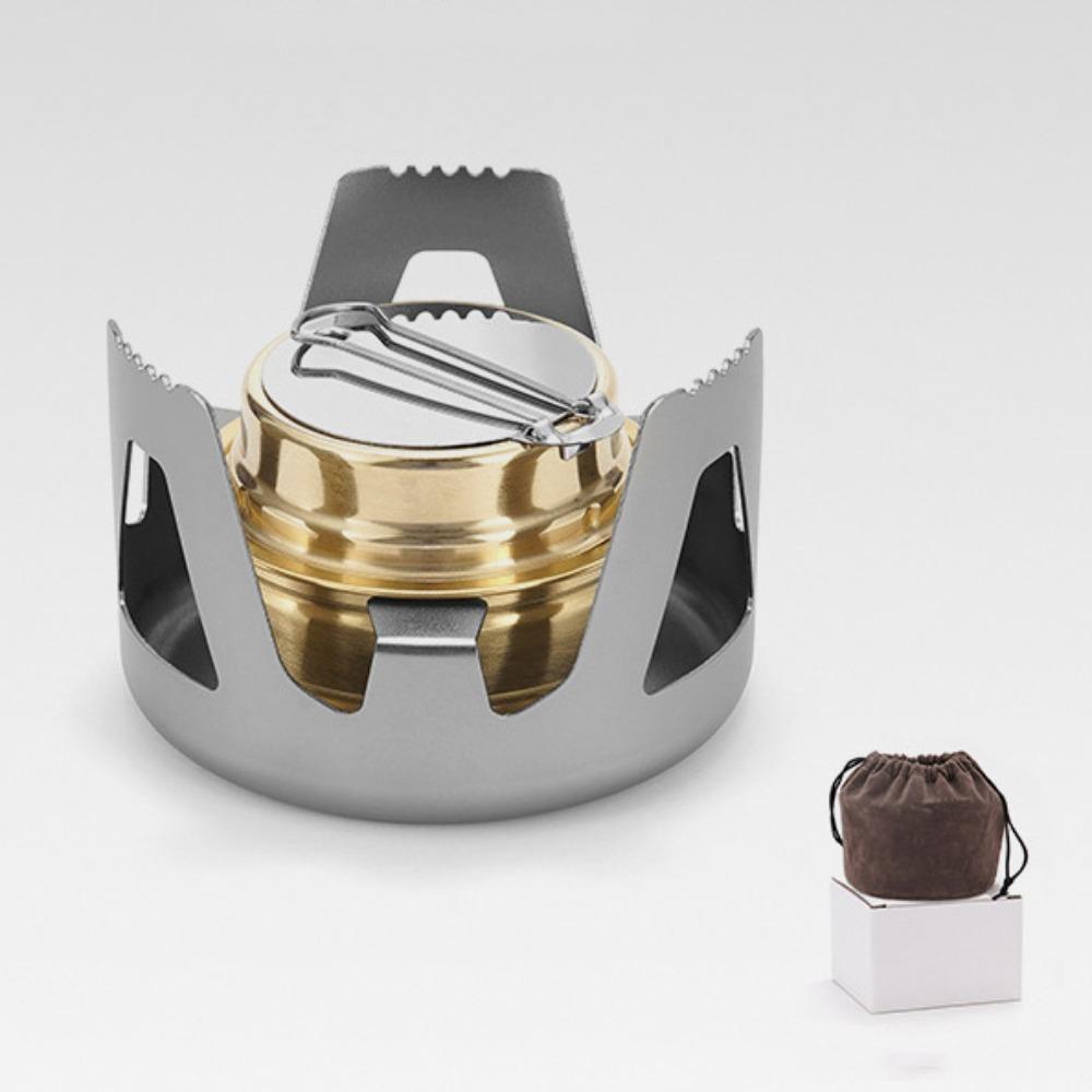 Brass Aluminum Alloy Mini Alcohol Stove Ultralight Picnic Burner Outdoor Stove Picnic Tool