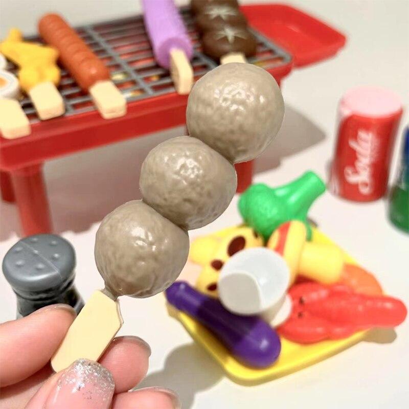 Non-Toxic 19 Pcs Bbq Barbecue Toys Children'S Family Toy Barbecue Stall Paren Child Game