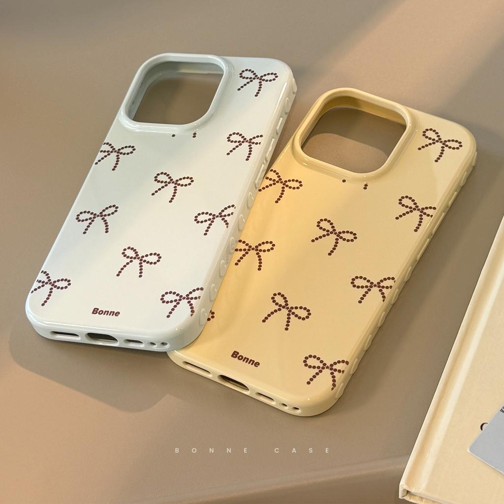 Ins Wind Full Screen Bow Apple 17pro Max Mobile Phone Case Iphone15 Suitable for 14 Soft Cover 16 Korean 12