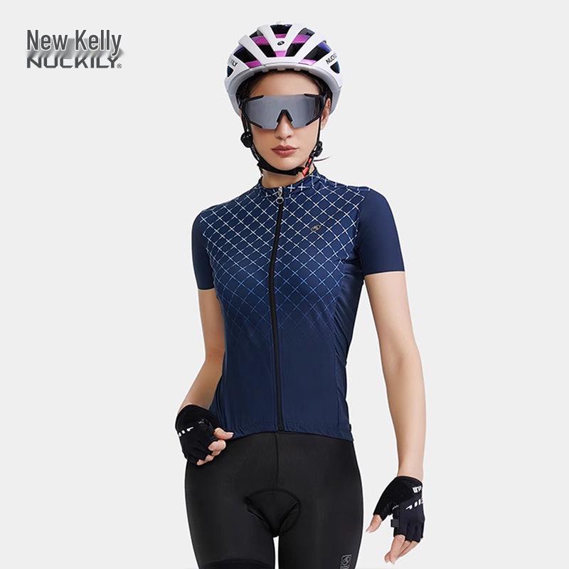 Damen Sommer Kurzarm-Radtrikot - Dünn, Atmungsaktiv, Enganliegendes Oberteil