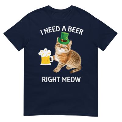 Funny Irish Beer Cat St Patricks Day Drinking With Hat TShirt