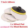 Vehicle 7" 180mm Wheel Pad + 4*Soft Woolen Clean Polishing Buffing Bonnet Pad