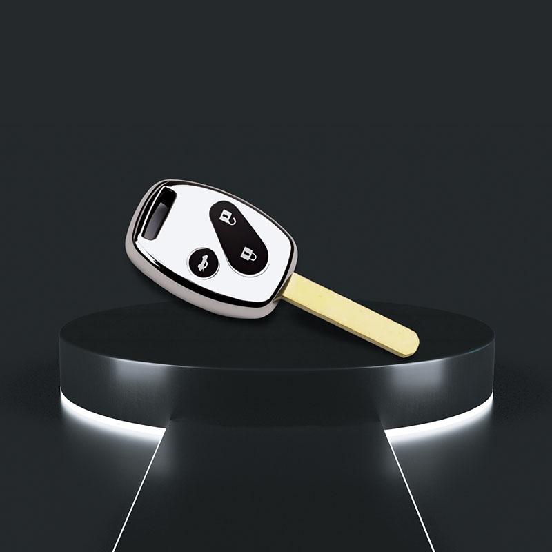 

Чехол для автомобильного ключа из мягкого ТПУ с 3 кнопками, чехол для держателя брелока для Honda CR-V Civic Fit Freed StepWGN Keyless Protector серебряный