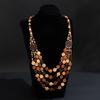 European and American Retro Exaggerated Ethnic Style Long Wooden Multi-Layer Necklace Bohemian Personality Melard Style Sweater Chain