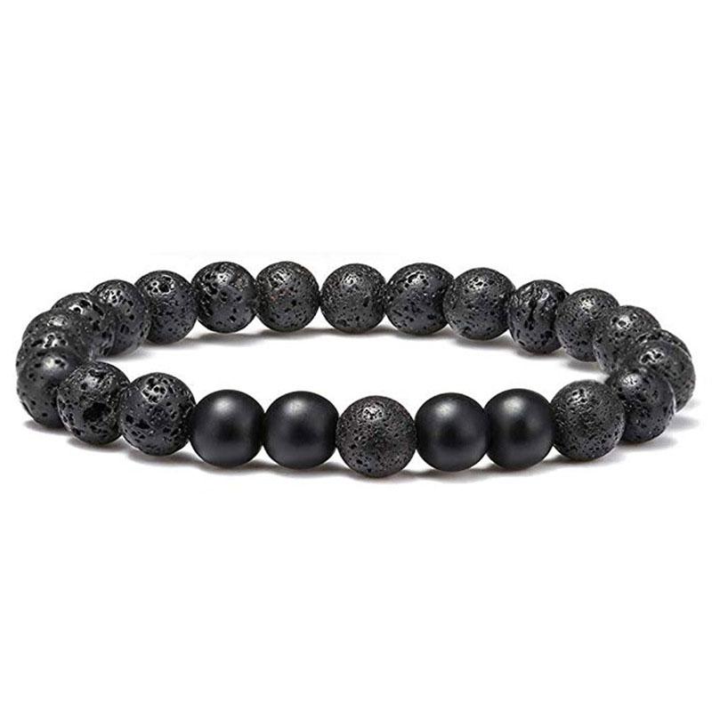 Black Lava Stone Crown Charm Tiger Eye Beads Bracelet For Men Women Braided Bracelets Handmade Adjustable  Pulseira