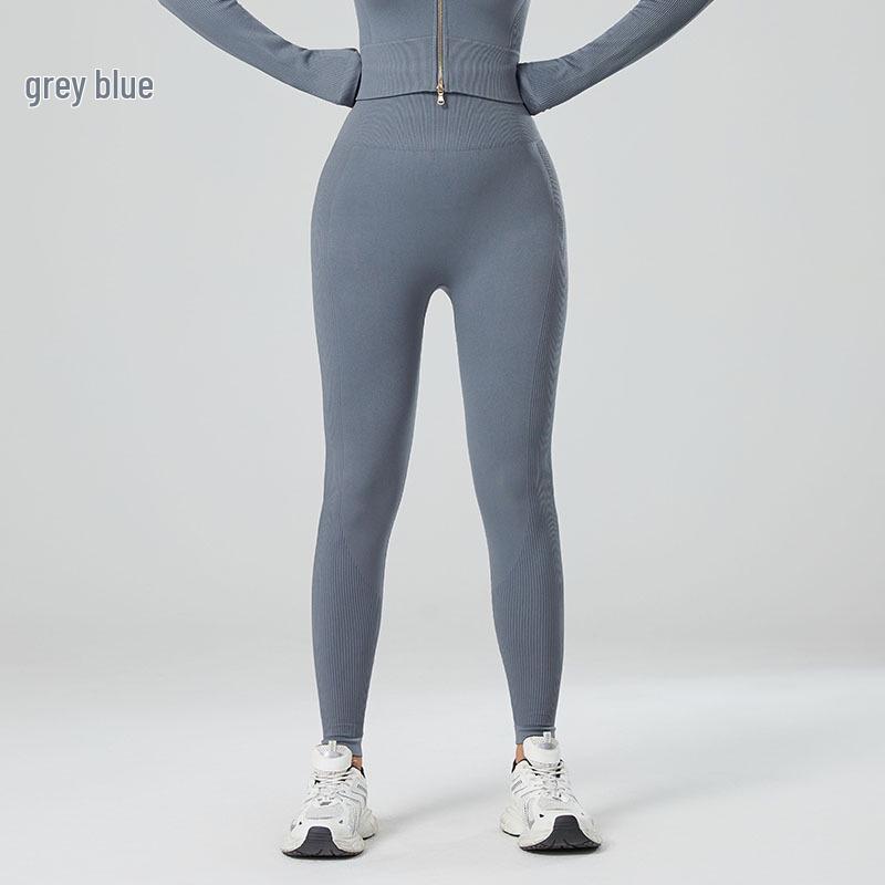 European & American Women's Seamless High Waist Yoga Pants - Tummy Control, Hip Lift, Nude Feel, Quick-Drying, Tight Fit for Cycling & Fitness.