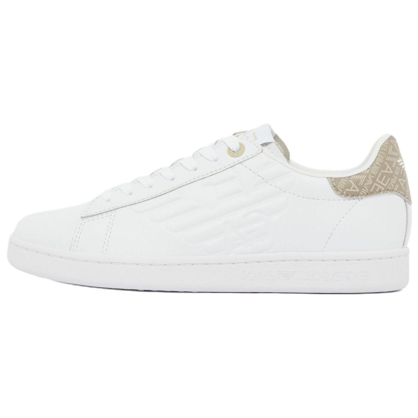 Emporio Armani EA7 CC Leather Round Toe Lace-Up Low-Top Sneakers Men sneakers White 7X000331AF10848MZ575 39