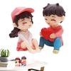 Creative Couple Figures Girl Boy Heart Sweety Lovers Couple Ornament For Figurines Miniature Home Decoration