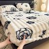 Set Lenzuolo con Angoli in Pelliccia di Coniglio Peluche: Foderato in Pile, Caldo per l'Inverno, Include Coprimaterasso - Set da 3 Pezzi per Letto Matrimoniale