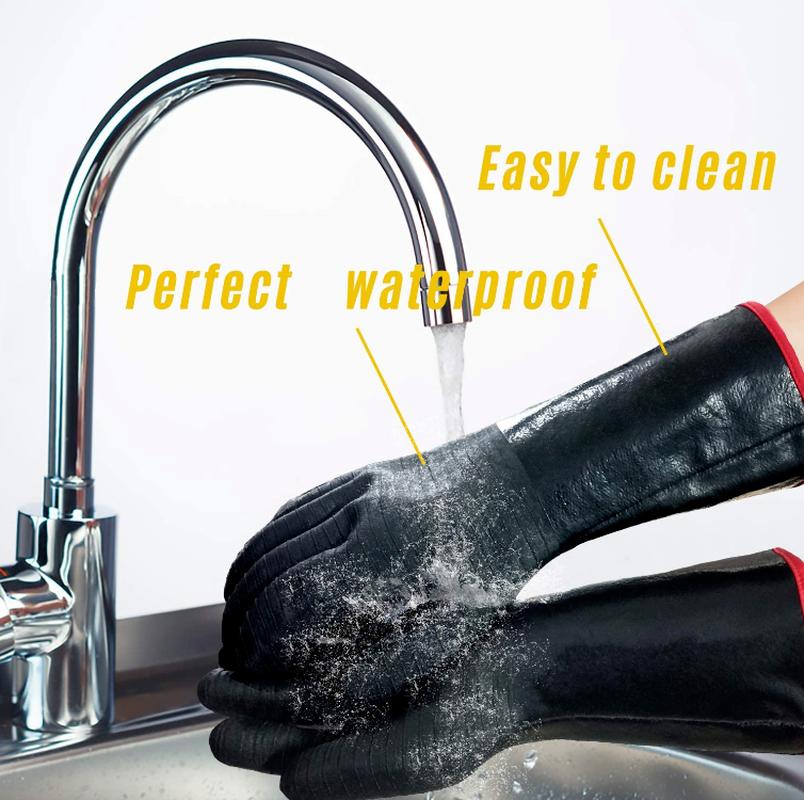 Dicke Grillhandschuhe Grillofen Kochen BBQ Handschuhe Ölbeständig 14 Zoll