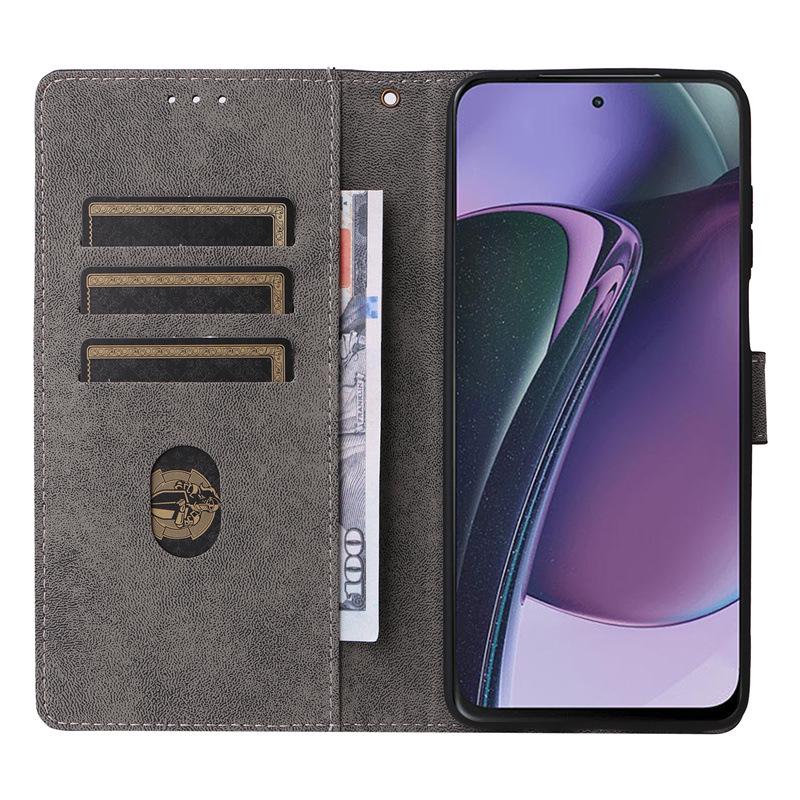 Leather Wallet Case with Card Holder & Lanyard for Moto G Stylus 2023 4G