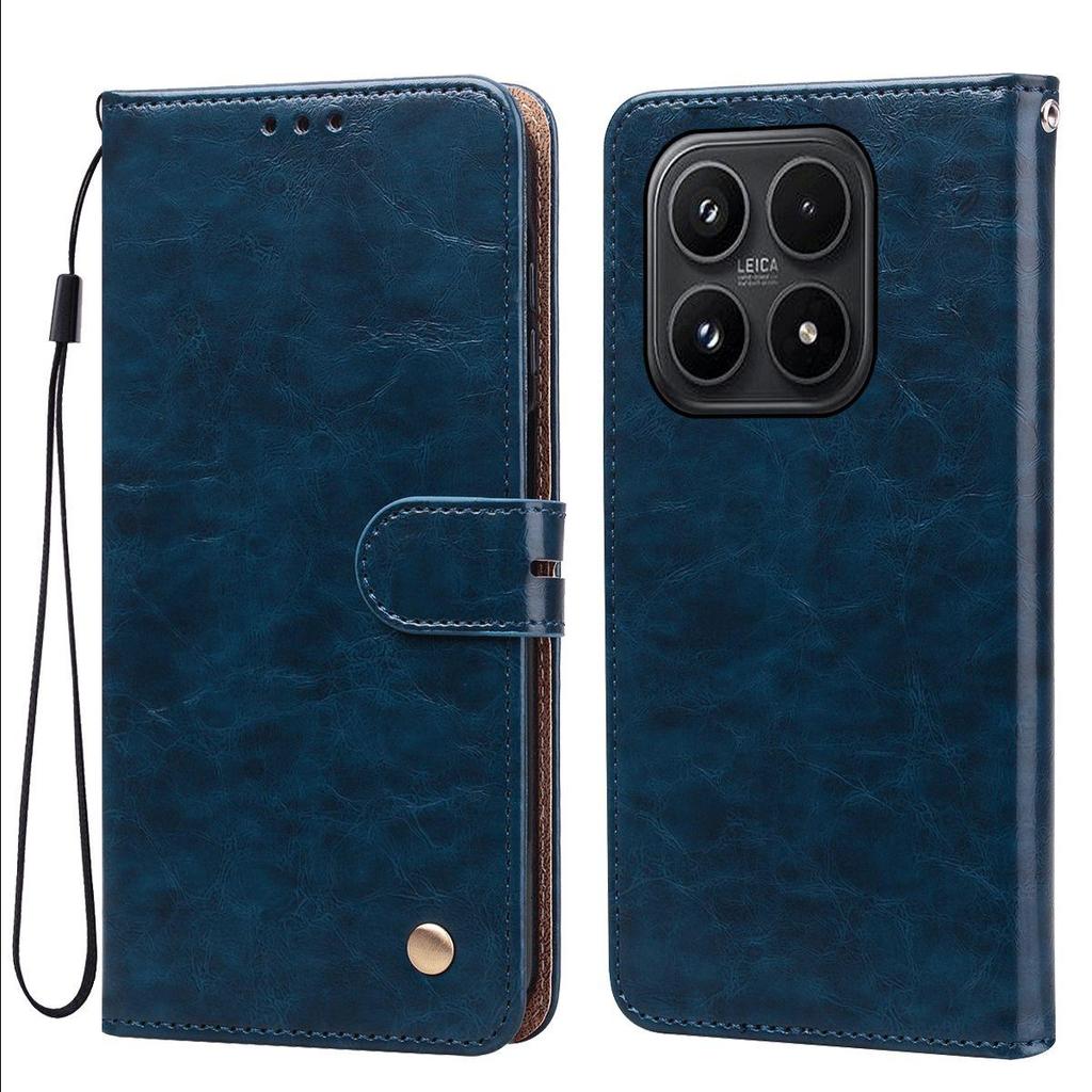 Vintage Crazy Horse Texture PU Leather Flip Wallet Phone Case for Xiaomi 17 Card Holder Kickstand Shockproof Protective Cover